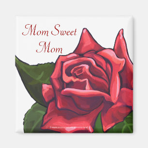 Painé Rouge Rose Maman Sweet Maman Magnet