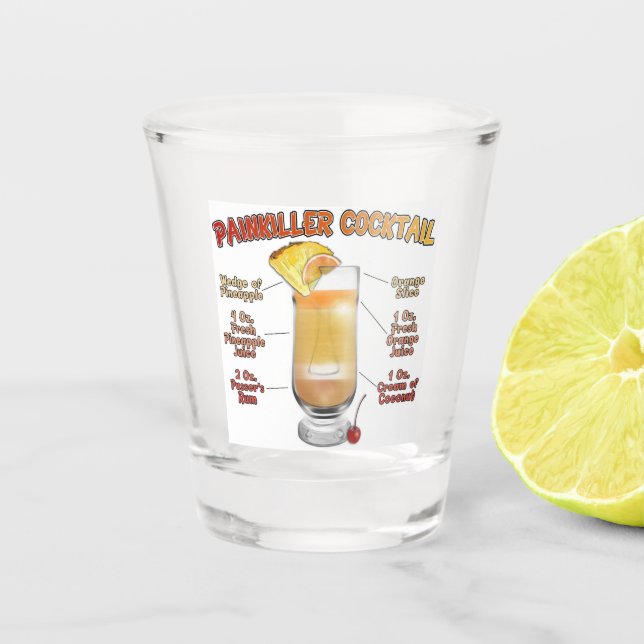 PAINKILLER Cocktail Rezeption Schnapsglas (Vorderseite)