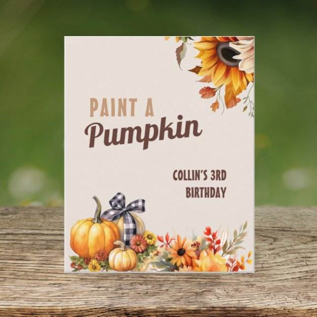 Paint A Pumpkin Fall Birthday Sign (Von Creator hochgeladen)