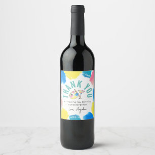 Paint and Side Birthday Wine Gastgeschenk Vielen D Weinetikett