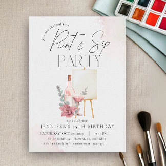 Paint and Sip Adult Weinkultur und Erde Einladung