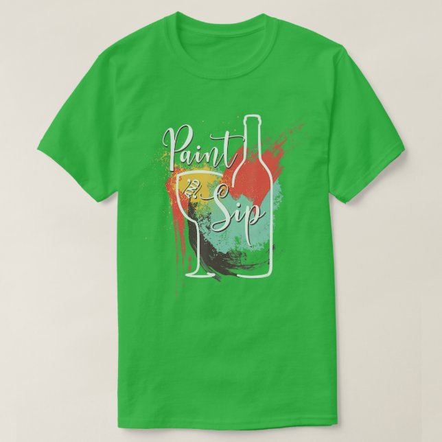 Paint and Sip Party Night Wine Leinwand T-Shirt (Design vorne)