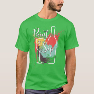 Paint and Sip Party Night Wine Leinwand T-Shirt