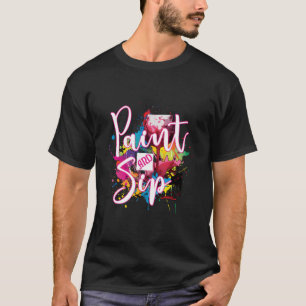 Paint and Sip Py Night Wine Leinwand Neuheit T-Shirt
