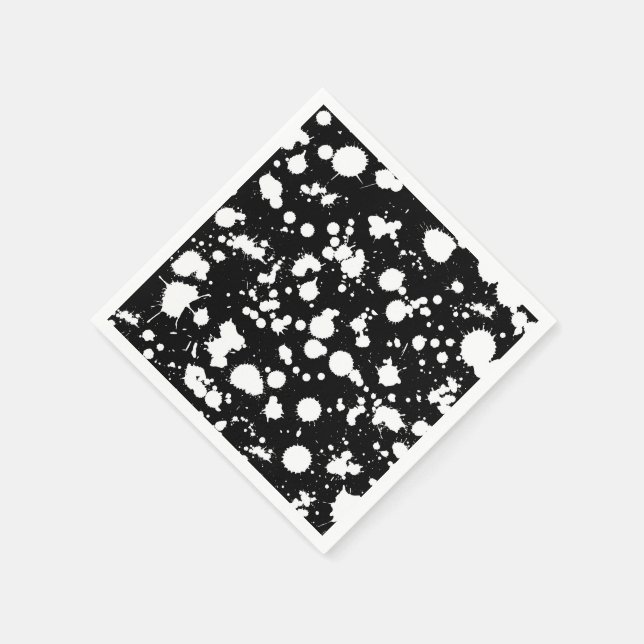Paint Art des Schwarz-Weiß-Spritzers anpassen Serviette (Ecke)