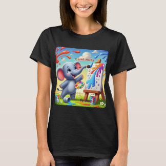 Paint Away The Stress - Farbenfrohe Elefantenkunst T-Shirt