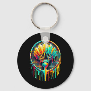 Paint Badminton Player Shuttle Racket zum Abtropfe Schlüsselanhänger