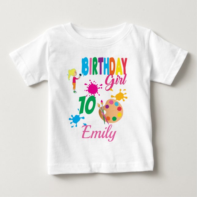 Paint Birthday Art Create Party Theme Custom  Baby T-shirt (Vorderseite)