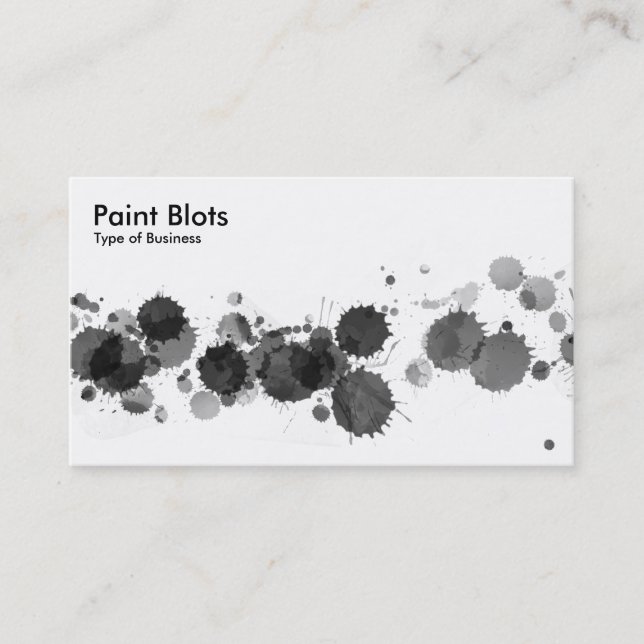 Paint Blots - Black Visitenkarte (Vorderseite)