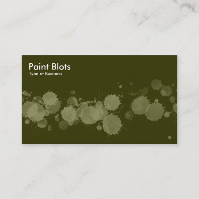 Paint Blots - Khaki on Dk Olive Visitenkarte (Vorderseite)
