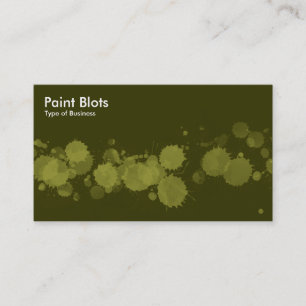 Paint Blots - Olive on Dk Olive Visitenkarte