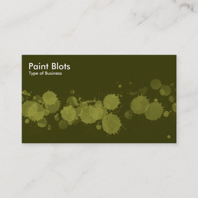 Paint Blots - Olive on Dk Olive Visitenkarte (Vorderseite)