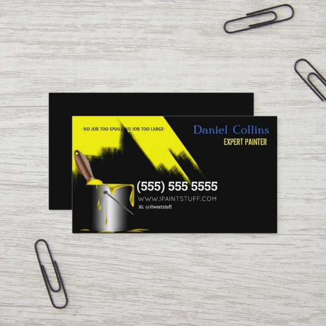 Paint Brush Business Card Schwarzer Maler Visitenkarte (Vorderseite/Rückseite Beispiel)