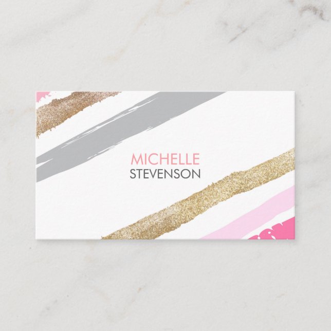 Paint Brush Strokes Interior Design Business Cards Visitenkarte (Vorderseite)