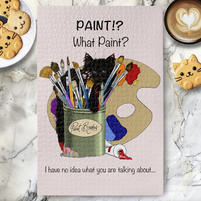 Paint Brushes Pallet Black Kitten Artist (Von Creator hochgeladen)