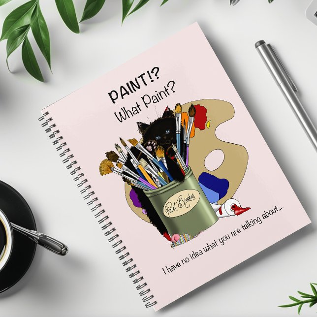 Paint Brushes Pallet Black Kitten Artist Planer (Von Creator hochgeladen)