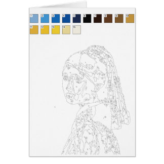 Paint by Numbers Card: Girl mit Perlenohrring