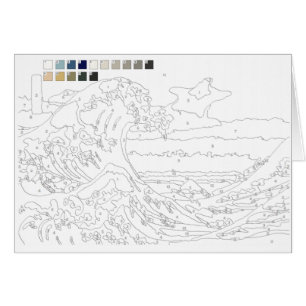 Paint by Numbers Card:La Grande Vague de Kanagawa
