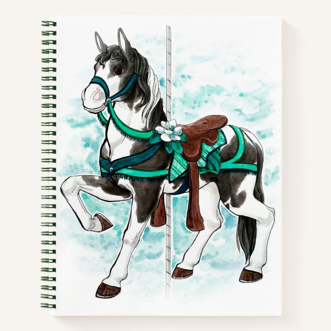 Paint Carousel Horse Notebook Notizbuch (Vorderseite)