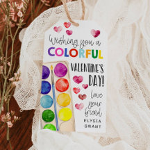 Paint Colorful Valentine Gift Tag