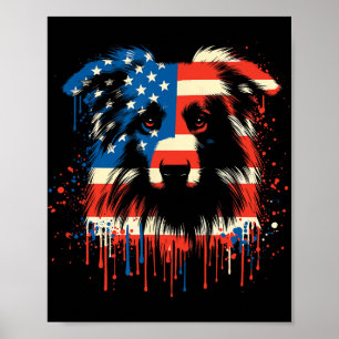 Paint Drip Australian Shepherd Amerikanische USA-F Poster