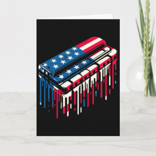 Paint Drip Harmonika Amerikanische USA-Flagge 4. J Karte