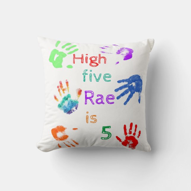 Paint Handdrucke Geburtstag mit Personalisiertem N Kissen (Vorderseite)