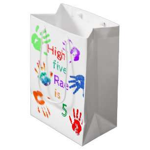 Paint Handdrucke Geburtstag mit Personalisiertem N Mittlere Geschenktüte