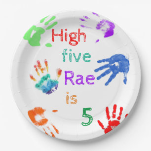 Paint Handdrucke Geburtstag mit Personalisiertem N Pappteller
