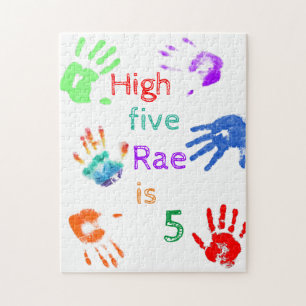 Paint Handprints Birthday with Personalized Name  