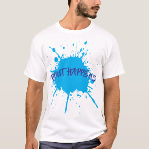 Paint Happens Bold Blue Paint Spritzer T-Shirt