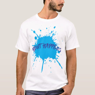 Paint Happens Bold Blue Paint Spritzer T-Shirt