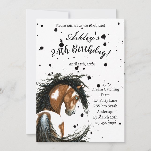 Paint Horse Carte Anniversaire Par Amylyn Bihrle (Devant)
