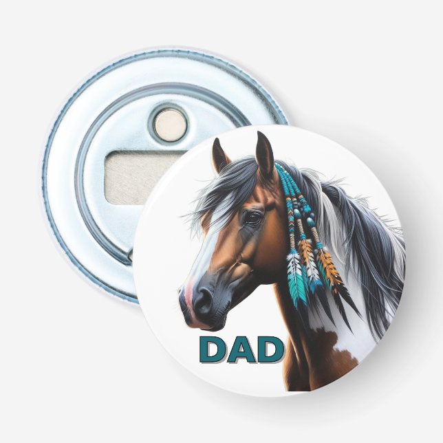 Paint Horse mit nativen Perlen Flaschenöffner (Vorderseite)