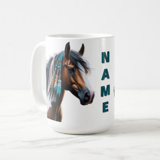 Paint Horse mit nativen Perlen Kaffeetasse