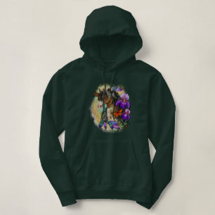 Paint Horse Mustang mit Iris und Schmetterlingen Hoodie