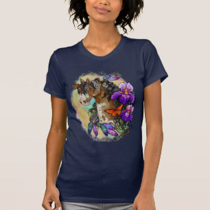 Paint Horse Mustang mit Iris und Schmetterlingen T T-Shirt