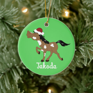 Paint Horse Pinto Reitschiff Weihnachtsfeier Weihn Keramik Ornament