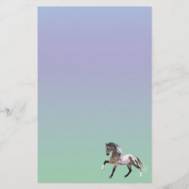 Paint Horse Running Pastel Stationery Paper Briefpapier