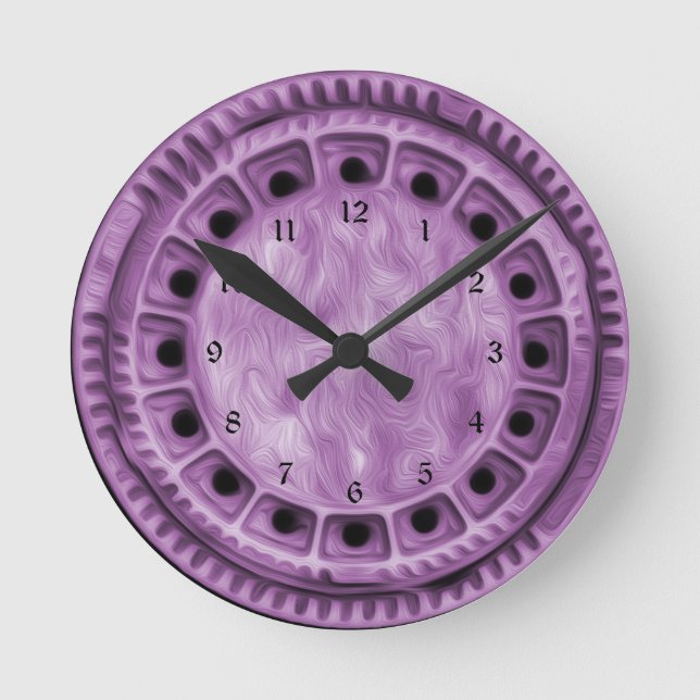 Paint It Lila Runde Wanduhr (Vorderseite)