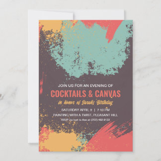 Paint Night Birthday Party Einladung