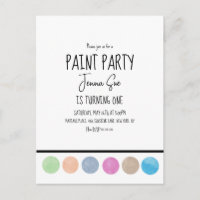 Paint Party Aquarell Palette Art Geburtstag