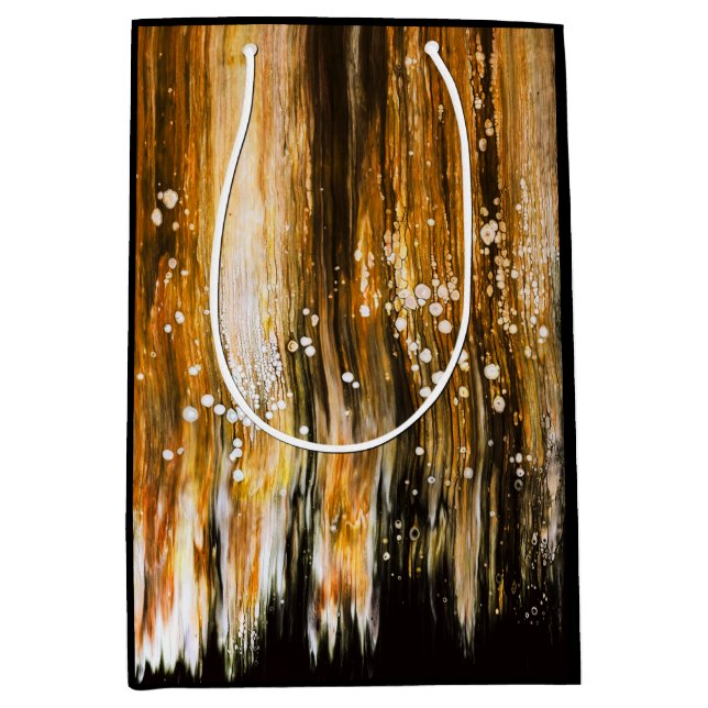 Paint Pour Cells Swimming Abstrakte Kunst Mittlere Geschenktüte (Vorderseite)