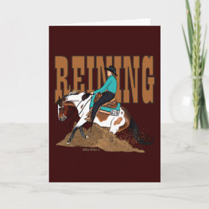 Paint Reining Horse Greeting Card Karte