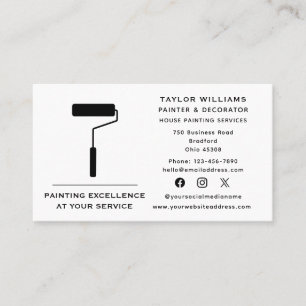 Paint Roller House Painting Services Social Media Visitenkarte