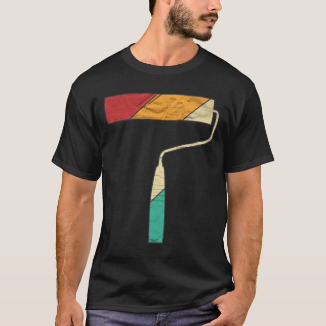 Paint Roller Retro Craftsman Motif T-Shirt (Vorderseite)