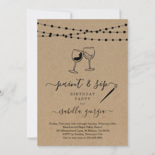 Paint & Sip Geburtstag, Bachelorette, Brautparty Einladung