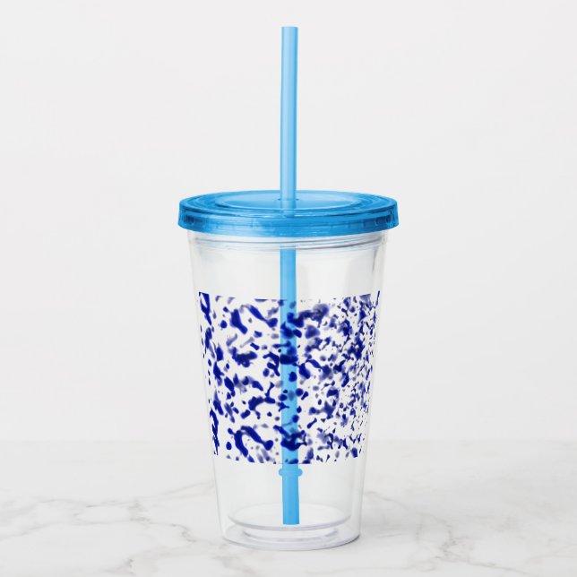 Paint Spatter Blue Acryltrinkbecher (Vorderseite)