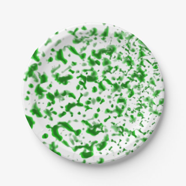 Paint Spatter Green Pappteller (Vorderseite)