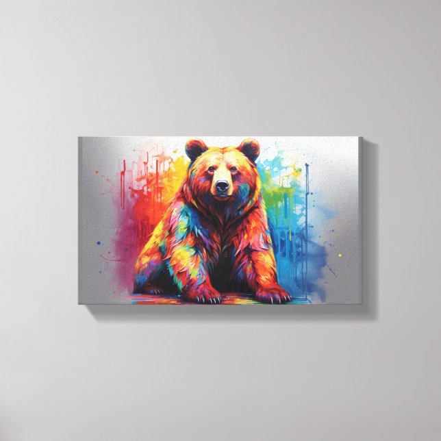 Paint Splash Bear Leinwanddruck (Vorderseite)